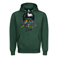 Sports Green autism dad Zipper Hoodie - CowhideDigitalArt