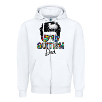 White autism dad Zipper Hoodie - CowhideDigitalArt