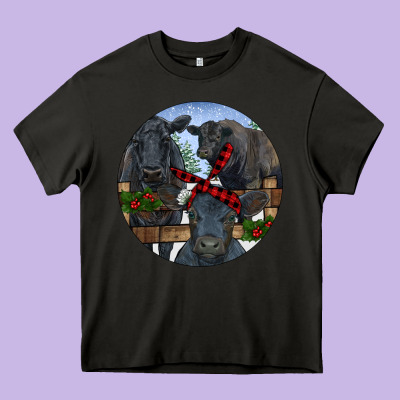 Black Angus Family Heavy Core Tee Designed By Ranaportraitstore