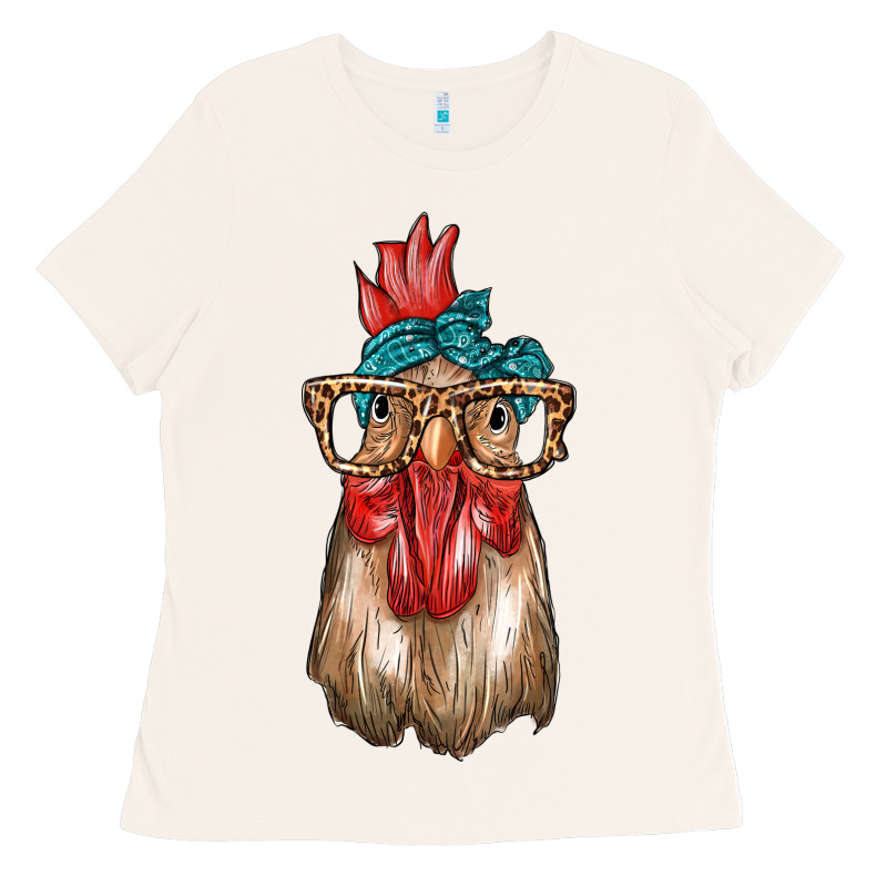 Chicken With Bandana And Leopard Ladies Tee by texasbilliewilder | Teevron