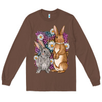 Chestnut Bunnys Easter with leopard background Long Sleeve Tee - OliviaCreatesArt