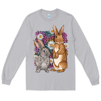 Moon Dust Bunnys Easter with leopard background Long Sleeve Tee - OliviaCreatesArt