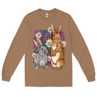 Toasted Coconut Bunnys Easter with leopard background Long Sleeve Tee - OliviaCreatesArt