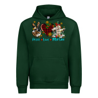 Forest Green peace love martini Urban Hoodie - AdoDesignShop