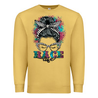 Antique Gold race life  messy bun Premium Sweatshirt - BarkalooDesign