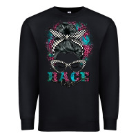 Black race life  messy bun Premium Sweatshirt - BarkalooDesign
