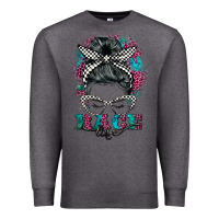 Charcoal Heather race life  messy bun Premium Sweatshirt - BarkalooDesign