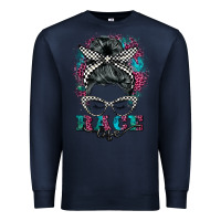 Navy race life  messy bun Premium Sweatshirt - BarkalooDesign