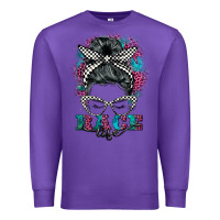 Purple race life  messy bun Premium Sweatshirt - BarkalooDesign