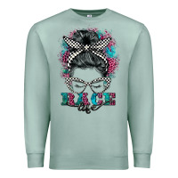 Seafoam race life  messy bun Premium Sweatshirt - BarkalooDesign