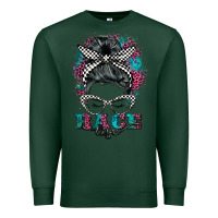 Sports Green race life  messy bun Premium Sweatshirt - BarkalooDesign