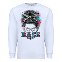 White race life  messy bun Premium Sweatshirt - BarkalooDesign