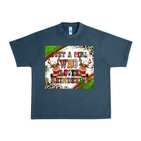 Midnight Navy just a girl who loves reindeer Urban Heavy Tee - CowGirlArtShop
