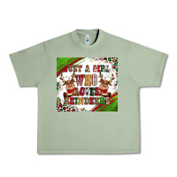 Oil Green just a girl who loves reindeer Urban Heavy Tee - CowGirlArtShop