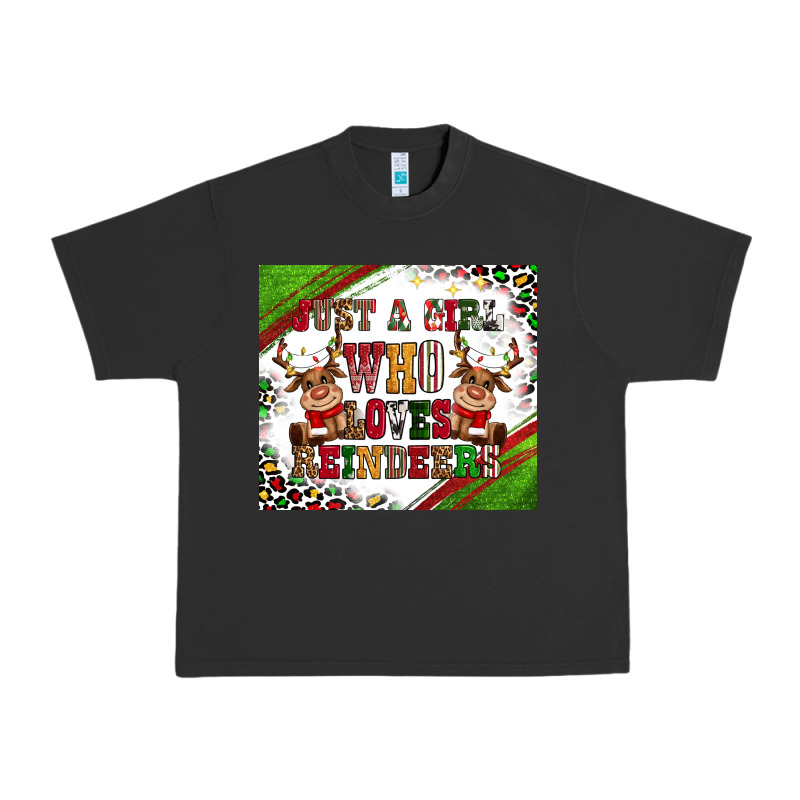 Just A Girl Who Loves Reindeer Urban Heavy Tee by CowGirlArtShop | Teevron
