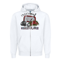 White i'm just a woman who loves her hockey player Zipper Hoodie - SublimationCraftShop