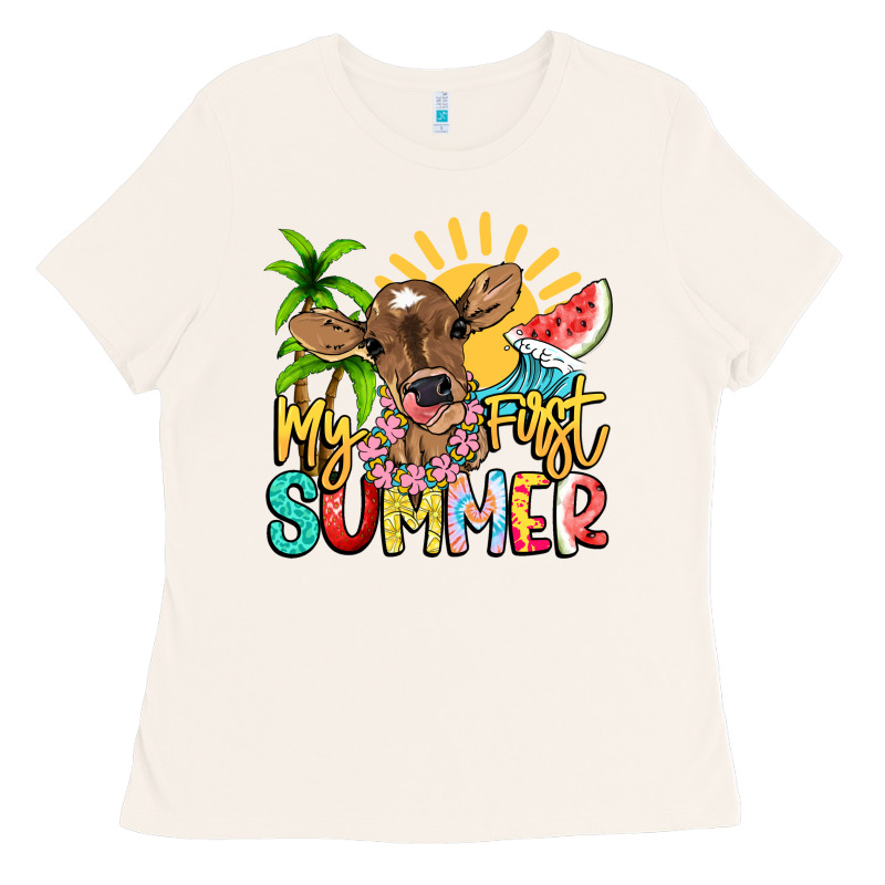 My First Summer Baby Cow Ladies Tee by NancyCooperArtShop | Teevron