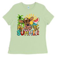 Matcha My first summer baby cow Ladies Tee - NancyCooperArtShop