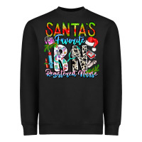 Black Santa's Favorite RN Registered Nurse Heavyweight Sweatshirt - CowhideDigitalArt