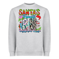 Heather Grey Santa's Favorite RN Registered Nurse Heavyweight Sweatshirt - CowhideDigitalArt
