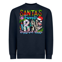 Navy Santa's Favorite RN Registered Nurse Heavyweight Sweatshirt - CowhideDigitalArt