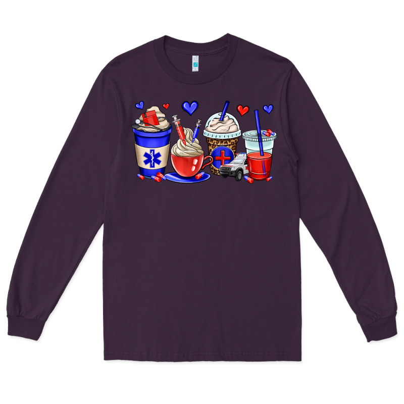 Emt Emergency Medical Technician Coffee Cups Long Sleeve Tee by OliviaCreatesArt | Teevron
