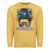 Antique Gold dog mama messy bun Premium Sweatshirt - BarkalooDesign