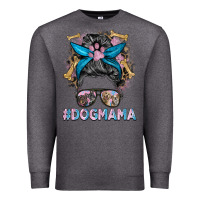 Charcoal Heather dog mama messy bun Premium Sweatshirt - BarkalooDesign