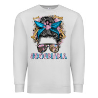 Dove Grey dog mama messy bun Premium Sweatshirt - BarkalooDesign