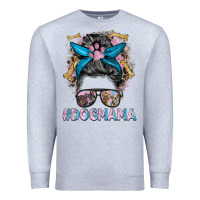 Heather Grey dog mama messy bun Premium Sweatshirt - BarkalooDesign