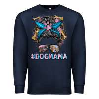 Navy dog mama messy bun Premium Sweatshirt - BarkalooDesign