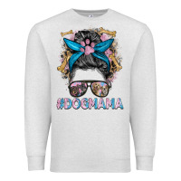 Oatmeal Heather dog mama messy bun Premium Sweatshirt - BarkalooDesign