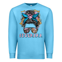 Ocean Blue dog mama messy bun Premium Sweatshirt - BarkalooDesign