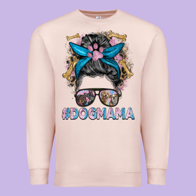 Dog Mama Messy Bun Premium Sweatshirt Designed By Barkaloodesign
