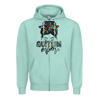 Seafoam autism mom Zipper Hoodie - CowhideDigitalArt
