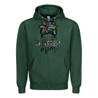 Sports Green autism mom Zipper Hoodie - CowhideDigitalArt