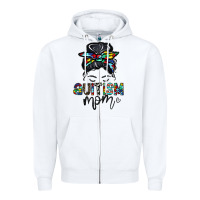 White autism mom Zipper Hoodie - CowhideDigitalArt