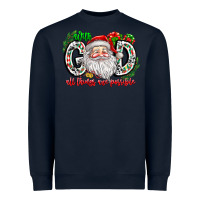 Navy with god all things are possible santa Heavyweight Sweatshirt - CowhideDigitalArt