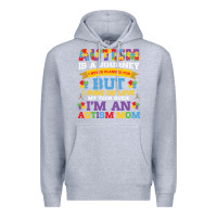 Heather Grey lil autism mom Premium Hoodie - CowhideDigitalArt