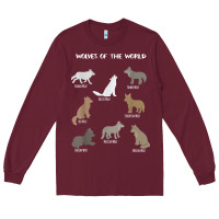 Burgundy Wolves Of The World Educational Wolf Gift Long Sleeve Tee - trangStudio