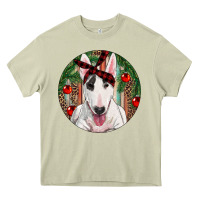 Mossy Christmas Bull Terrier Heavy Core Tee - RanaPortraitStore