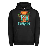 Pigment Black camp life camp backpack Urban Hoodie - AdoDesignShop