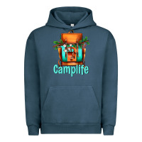 Pigment Midnight Navy camp life camp backpack Urban Hoodie - AdoDesignShop