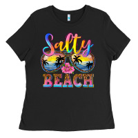 Black Salty beach Ladies Tee - NancyCooperArtShop