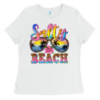 White Salty beach Ladies Tee - NancyCooperArtShop