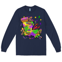 Navy louisiana map mardi gras olivia Long Sleeve Tee - OliviaCreatesArt