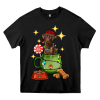 Black Christmas coffee cup with Labrador Heavy Core Tee - RanaPortraitStore
