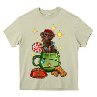 Mossy Christmas coffee cup with Labrador Heavy Core Tee - RanaPortraitStore