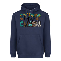 Navy western caffeine before chaos Heavyweight Hoodie - BarkalooDesign