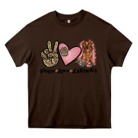 Chocolate Brown peace love labrador Heavy Core Tee - JahusDesignShop